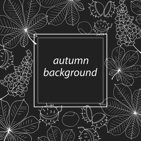 background for text, graphic drawing with elements of chestnut treeのイラスト素材