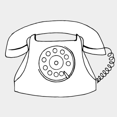 painted old phone in graphic colorsのイラスト素材