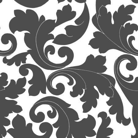 seamless pattern in the classical style in gray colors, ornament for wallpaper and fabric, wrapping paperのイラスト素材