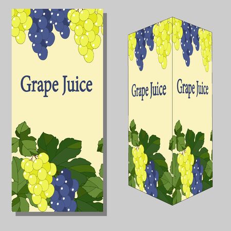 box design with grape juice, vector illustration, for different designのイラスト素材