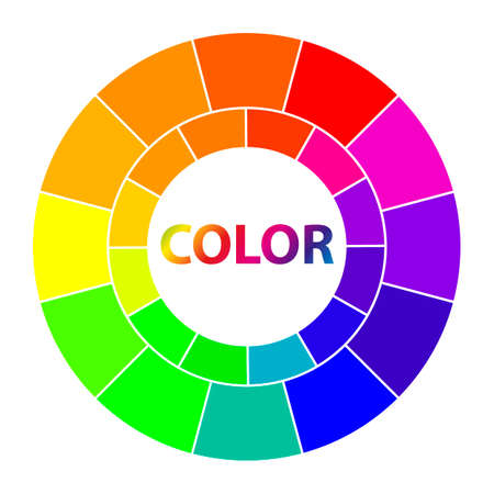 circle with colors, isolate on a white background, colors for artists, vector illustrationのイラスト素材