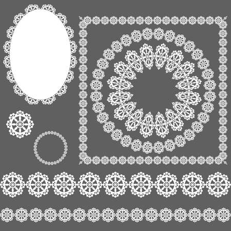 openwork background, set of filigree elementsのイラスト素材