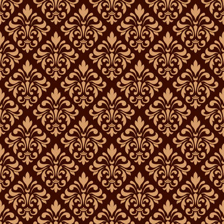 seamless pattern in monochrome colors, baroque ornament, swirls classicのイラスト素材