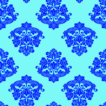 seamless pattern, damask floral pattern, wallpaper ornament, wrapping paper, scrapbookingのイラスト素材