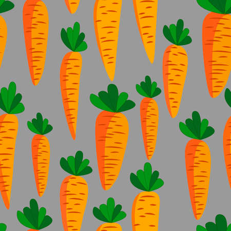 seamless pattern with pictures of carrots, ornament for wallpaper, vector illustration, wrapping paper, background for designのイラスト素材