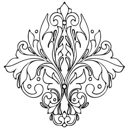 pattern in classic style, isolate on a white background, baroque ornamentのイラスト素材