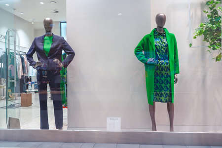 Poland, Bydgoszcz -11 August, 2021: Male mannequins in a shop window. Men's fashion. Showcaseのeditorial素材