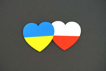 3d Ukraine map isolated on black background. blue yellow flagの写真素材