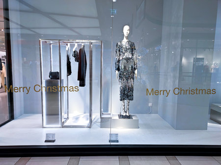 Sale of men's clothing. Three male mannequinsのeditorial素材