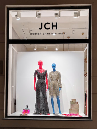 Austria, Vienna - January 9, 2023: JCH fashion store for an Austrian designer Juergen Christian...