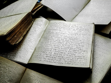 Books for the blind with a special fontの写真素材