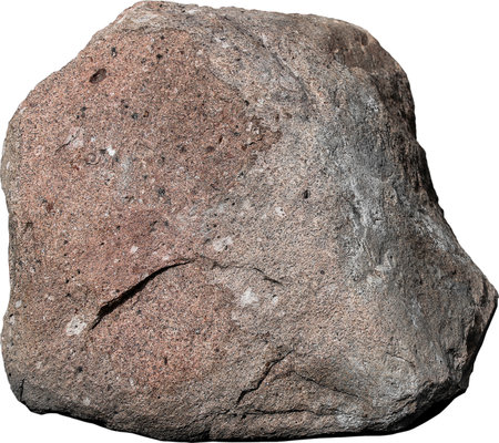Large single stone on white backgroundの写真素材
