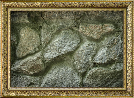 Frame for a picture with a composition of stonesの写真素材