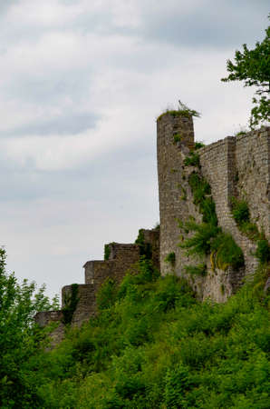 Ruin of an old castle in South Germany.の写真素材