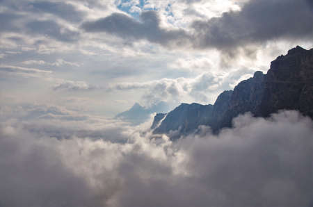 Hiking in the mountainsの写真素材