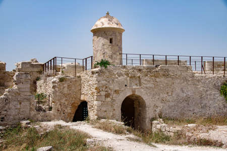 Fortress wall in Sicilyの写真素材