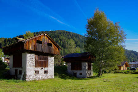 Rural scene with typical housesの写真素材