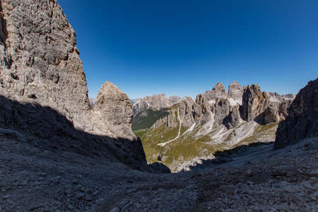 Panoramic view of the Italian Alps.の写真素材