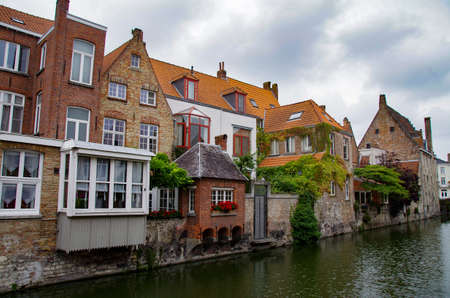 Canal view in Bruggeの写真素材