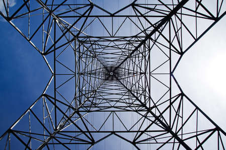 High voltage energy poleの写真素材