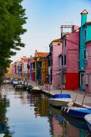 Colorful Houses in the small Village of Murano.の写真素材