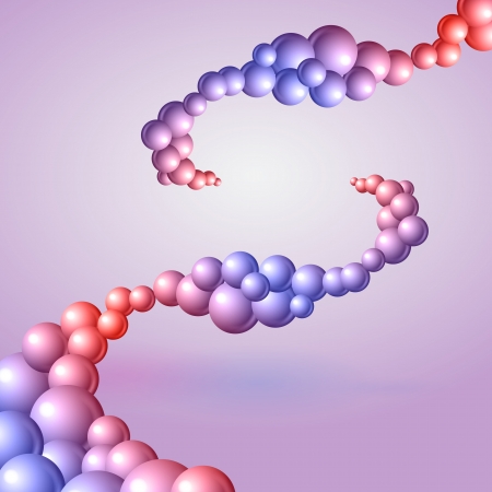 Red-blue bubbles collected in the form of a waveのイラスト素材