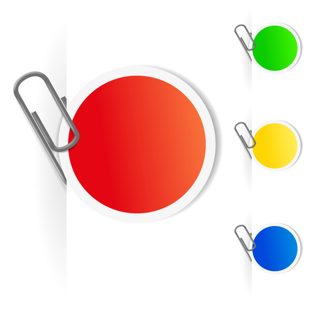 Advertising labels with paperclips のイラスト素材