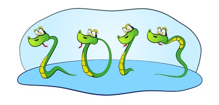 Snake numbers. Symbol of new year. のイラスト素材