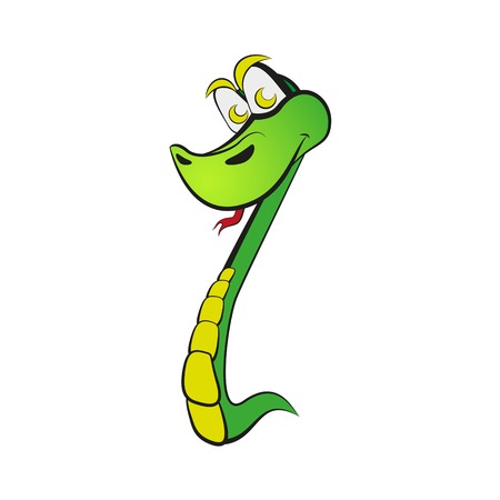 Snake in the form of number one.のイラスト素材