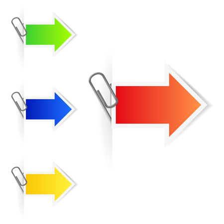 Advertising arrow-labels with paperclips. のイラスト素材