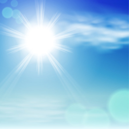 Sky with clouds and the sun. のイラスト素材