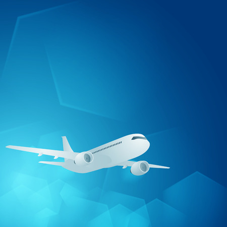 Airplane in the sky.  Background with place for text  のイラスト素材