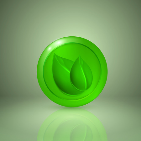 Two green leaves.   Icon for app or web design   のイラスト素材