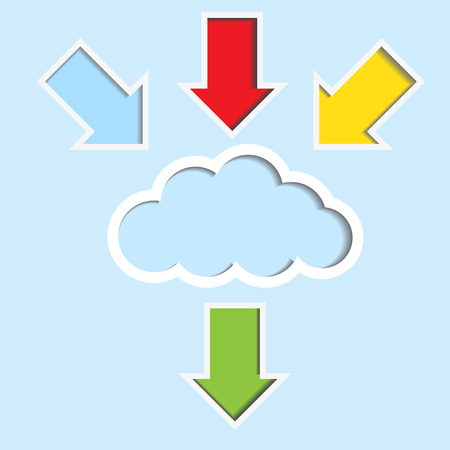 Cloud with color arrow. のイラスト素材