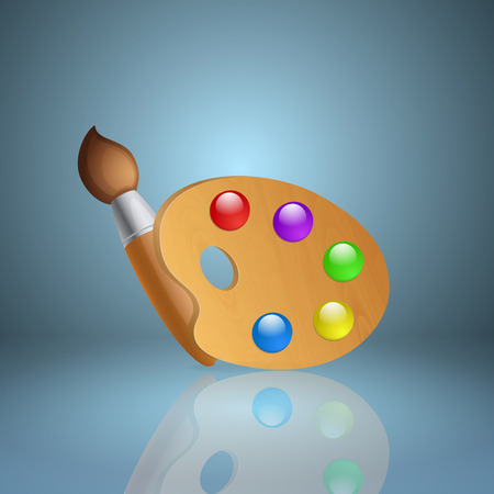 Paintbrush and palette icon.のイラスト素材