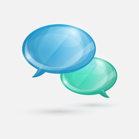 Glossy speech bubbles icon on white background. のイラスト素材