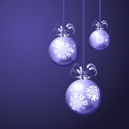 Christmas balls on blue background. のイラスト素材