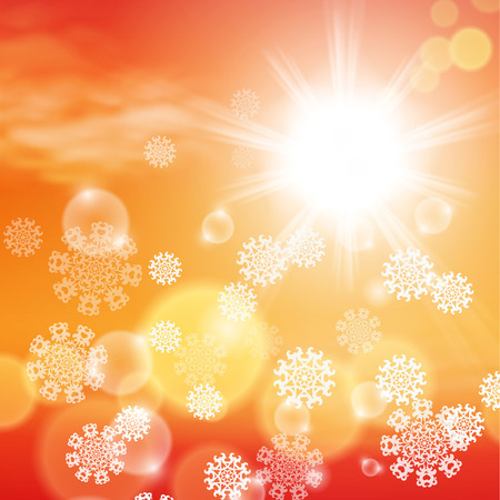 Winter sunny day background.のイラスト素材