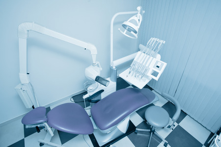 Dentist office. Top view. Blue tone.の写真素材