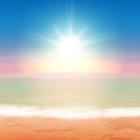 Beautiful sea sunset. EPS10 vector.のイラスト素材