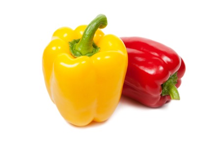 Sweet peppers isolated on white backgroundの写真素材
