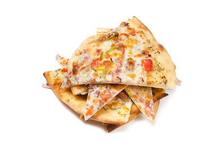 Ranch pizza isolated on white backgroundの写真素材