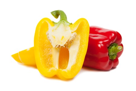 Sweet peppers isolated on white backgroundの写真素材