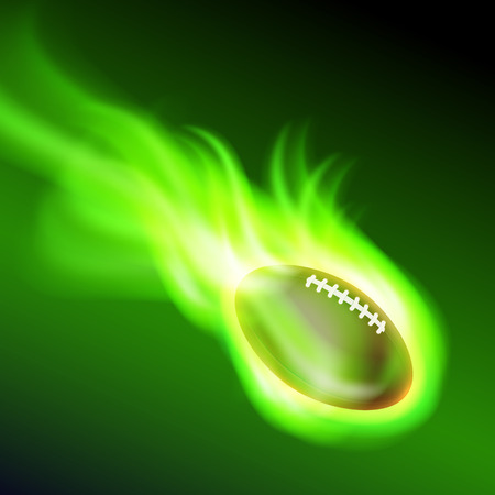Burning football on green fire.のイラスト素材