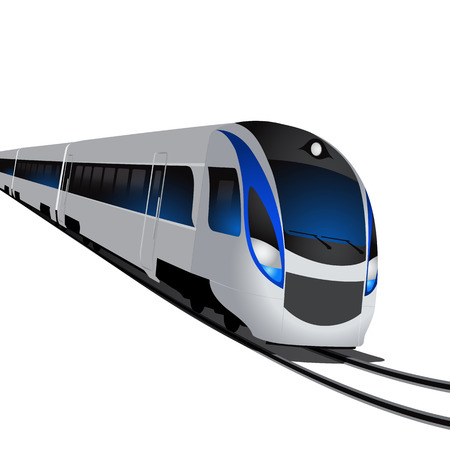 Modern high speed train, isolated on white background.のイラスト素材