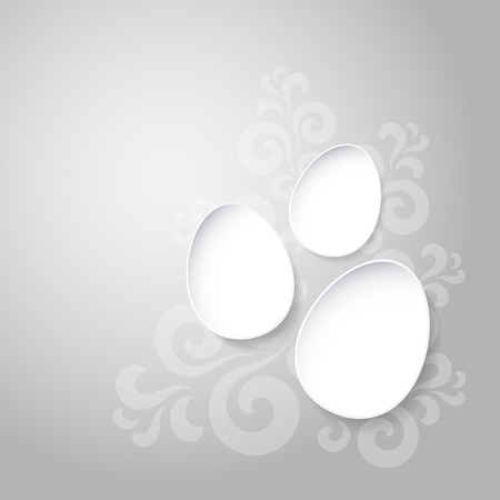Abstract easter eggs on gray background with pattern.のイラスト素材