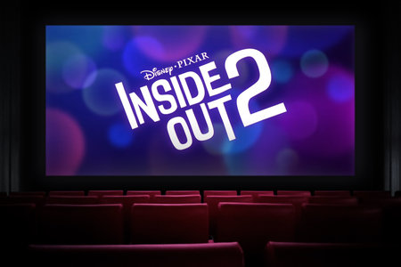 Inside Out 2 movie in the cinema. Watching a movie in the cinema.のeditorial素材