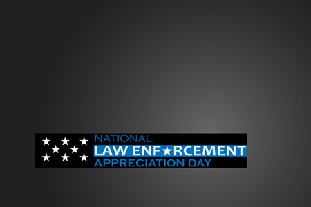 Law enforcement appreciation day is observed every year on January 9. Inscription on a dark gray background. EPS10 vector.のイラスト素材