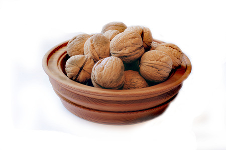 wooden dish with nuts