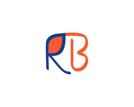 creative letter RB logo design vector templateのイラスト素材